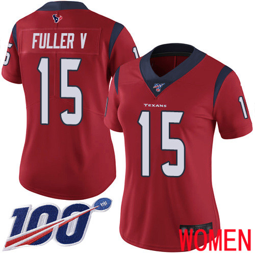 Houston Texans Limited Red Women Will Fuller V Alternate Jersey NFL Football #15 100th Season Vapor Untouchable
